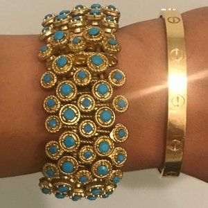 Turquoise + Gold Bracelet